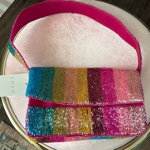 Lulu NYC Beaded Shoulder Bag